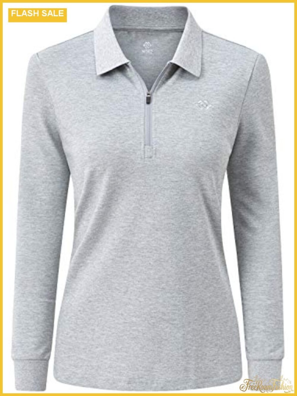 Women's Golf Polo Shirt Long Sleeve Zip Up Quick Dry Slim Fit Athletic Tennis